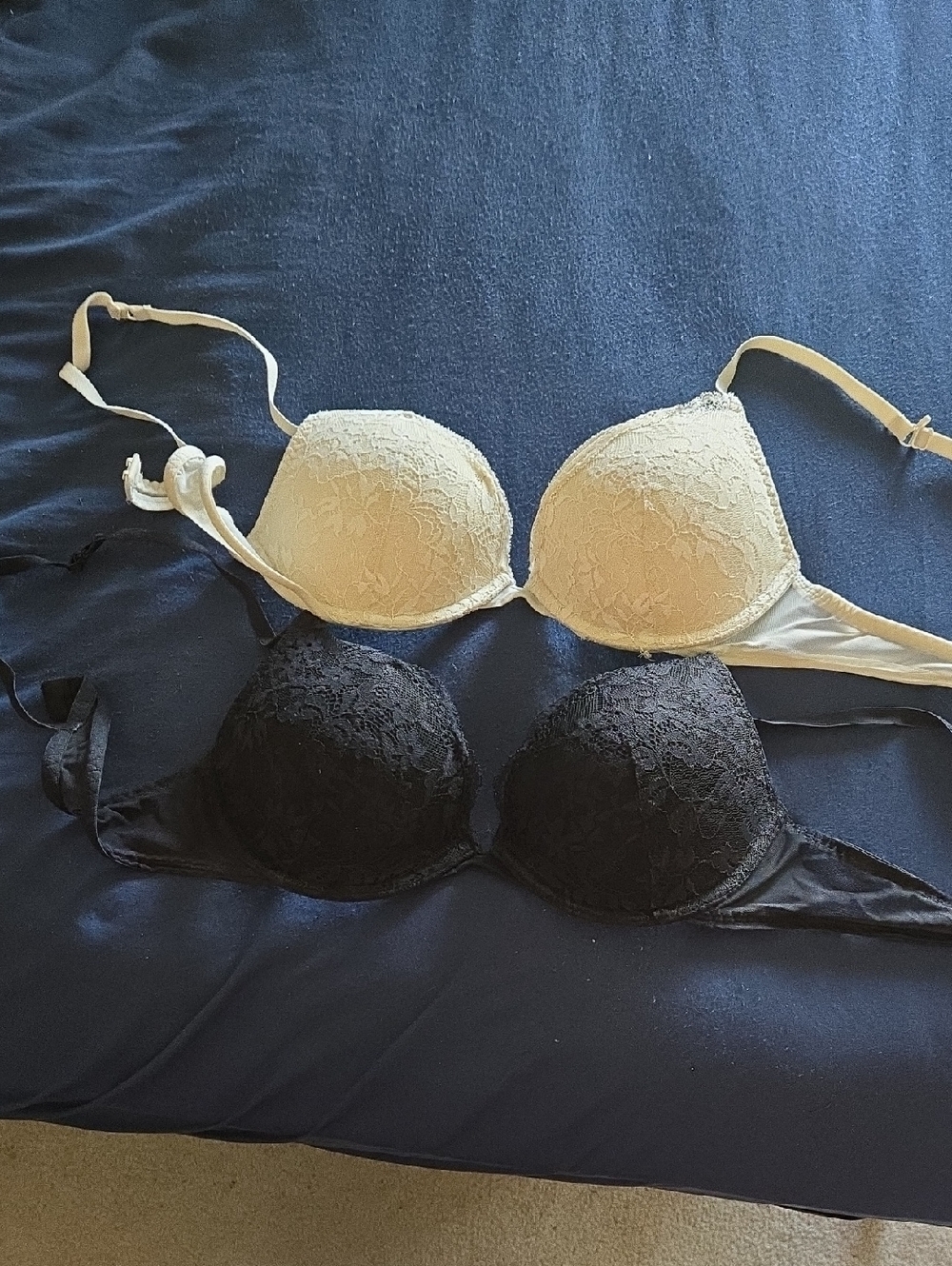 Lace T-Shirt Bras - Black & Cream